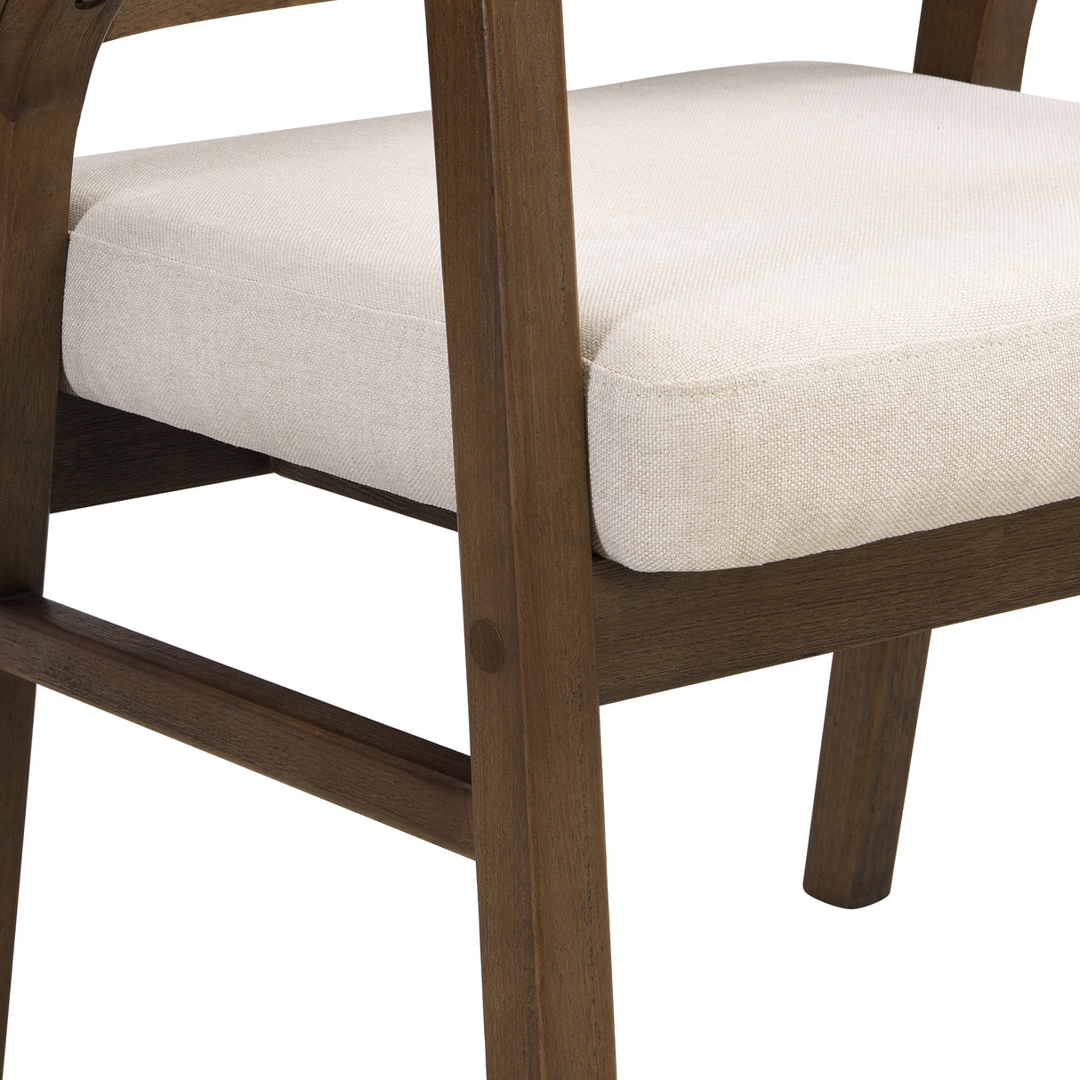 Wooden Frame Dining Chair with Rattan Back, Set of 2