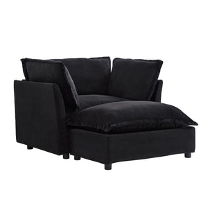 Modern Armchair Sofa 47" Cozy Upholstered Sofa Chair with Movable Ottoman