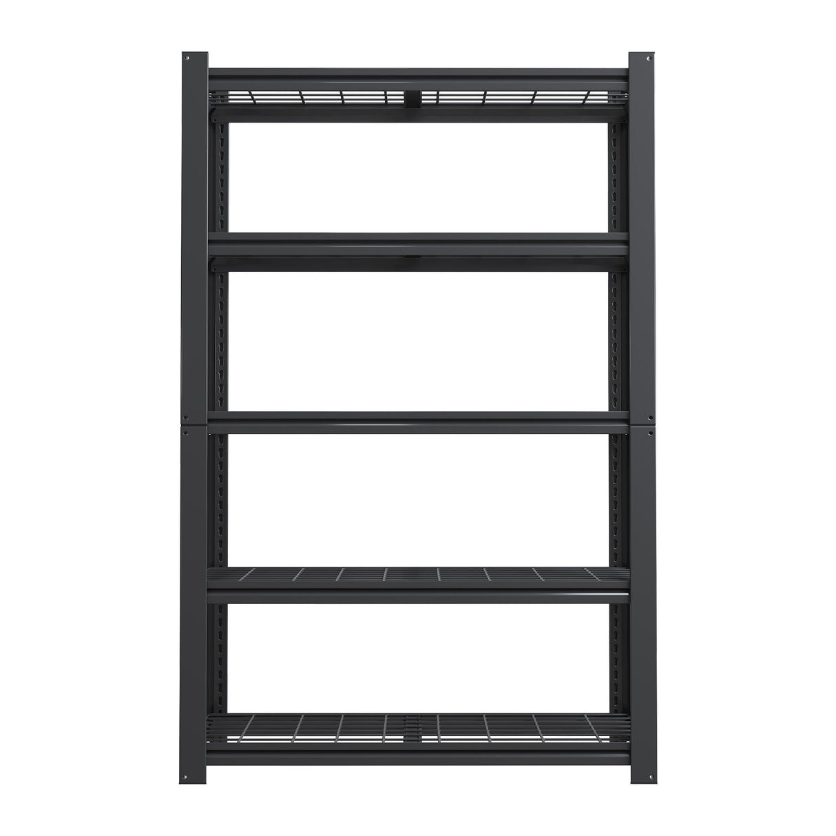 Heavy Duty 5 Tier Adjustable Metal Mesh Storage Rack With 2000 Lbs Capacity - Brushed Nickel