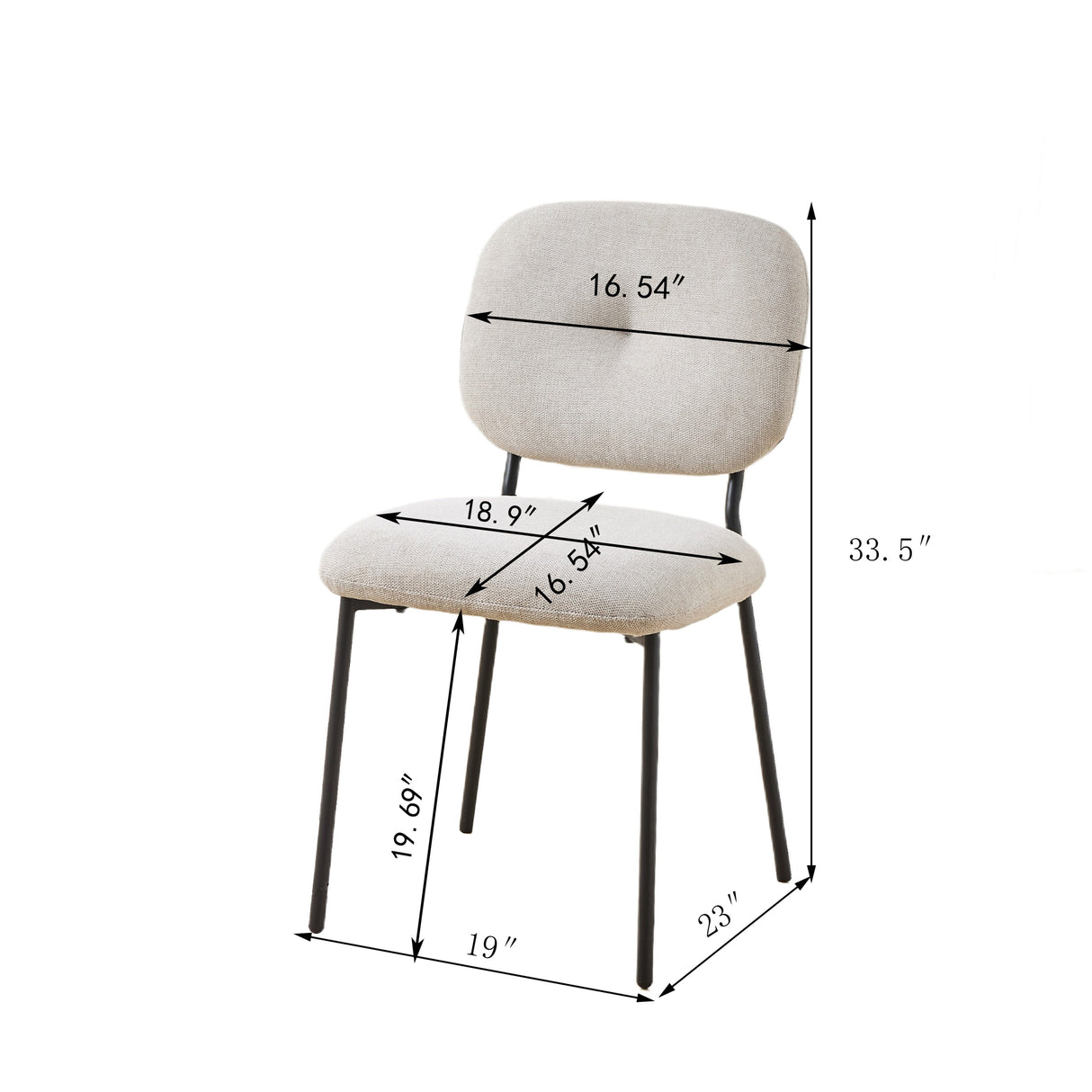 Modern 4-Person Dining Set with Bamboo & MDF Table and Fabric Chairs