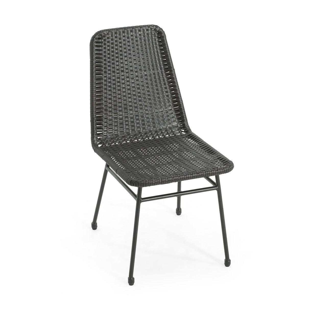 Outdoor Dining Chairs (Set of 2) with Rattan Backrest and Cushions