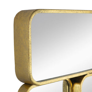 Mirror With en Metal Framed Decorative Rectangle Mirror For Bedroom Dressing Room, Hallway Or Living Spac - Gold