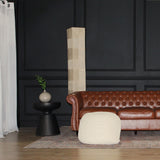 Semi Rounded Pouf, Cable Knitted, Perfect Seating