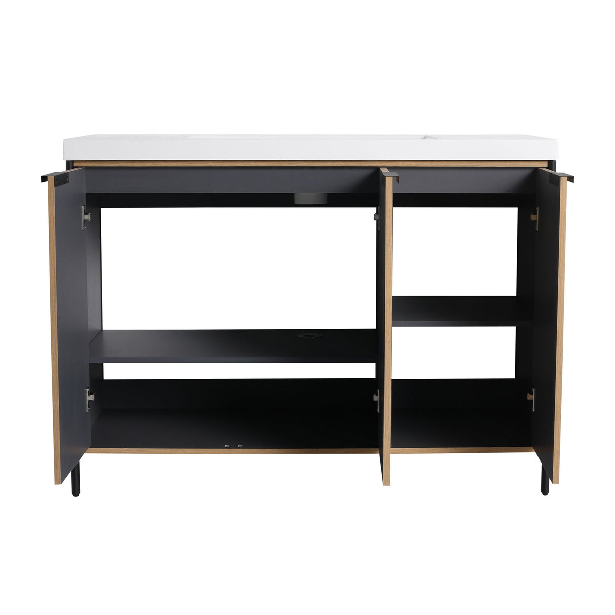 Modern Freestanding Bathroom Vanity With Resin Sink & Soft Close Cabinet Doors