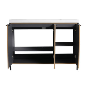 Modern Freestanding Bathroom Vanity With Resin Sink & Soft Close Cabinet Doors