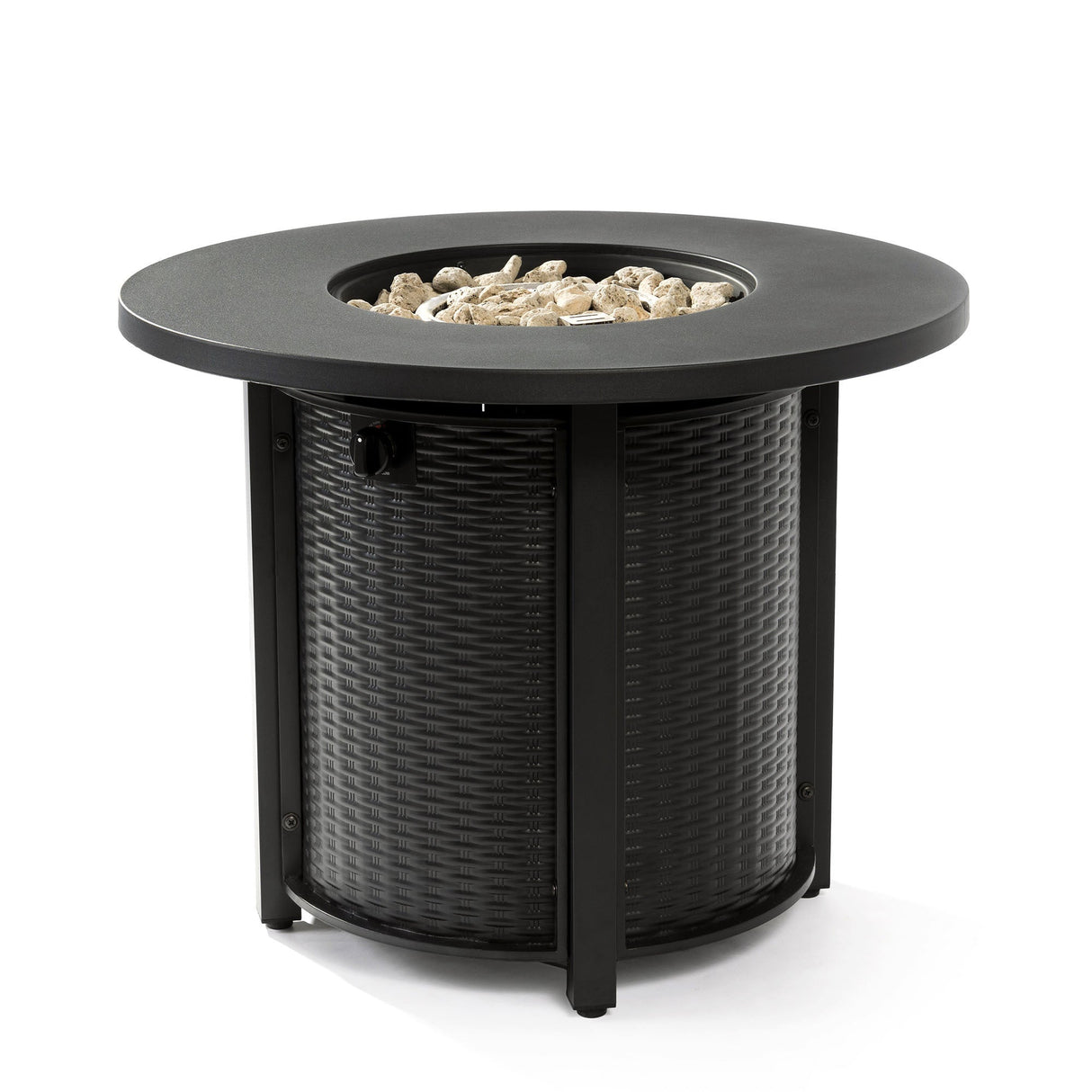 32" Propane Gas Fire Pit Table, 50000 BTU - Black Steel