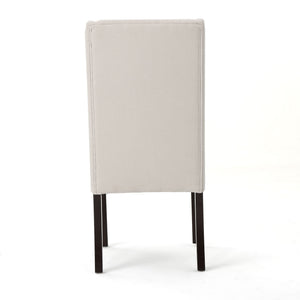 Modern Wingback Dining Chair (Set of 2) With Upholstered - Ivory