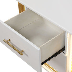 Obsession - 2 Drawer LED Nightstand - White