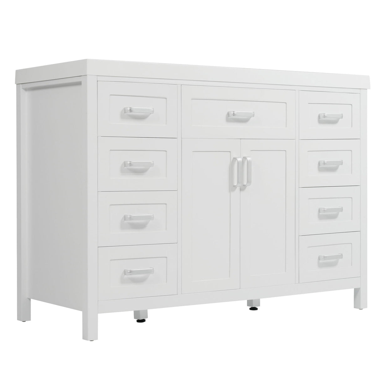 Bathroom Vanity With Sink, 2 Doors 8 Drawers, Soft Close System, Classic Design