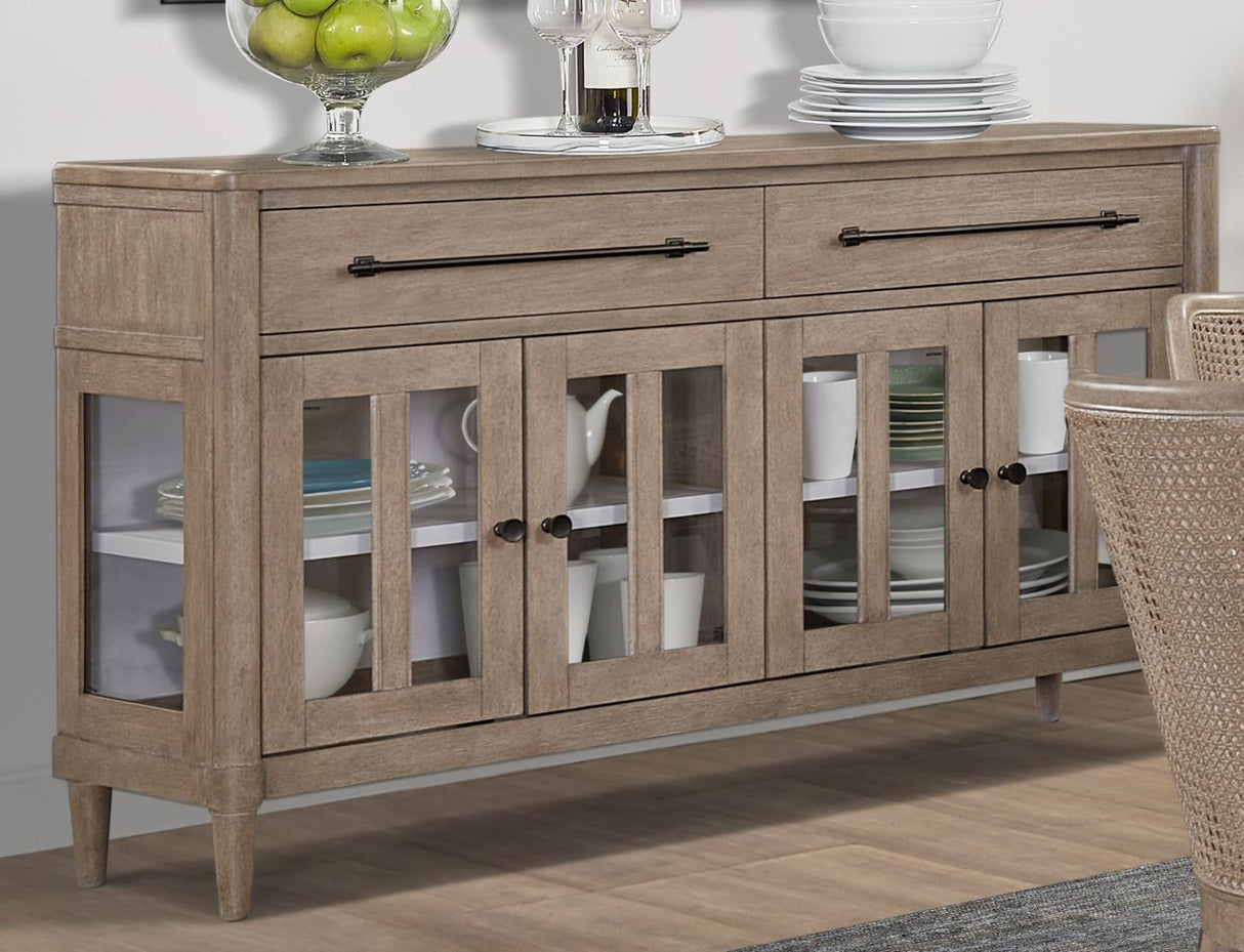 Buffet with Glass Cabinet Doors