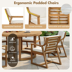 TREXM Patio Dining Chair Set of 2 with Removable Cushions