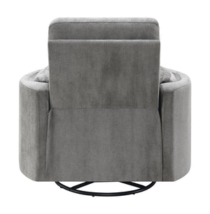 Sagen Charcoal Chenille  Glider Recliner with Swivel