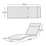 Salem Outdoor Chaise Lounge Cushion 2PCS Blue Fabric