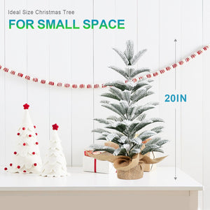 50CM Flocked Tabletop Christmas Tree with Realistic Flocked Branches - Green