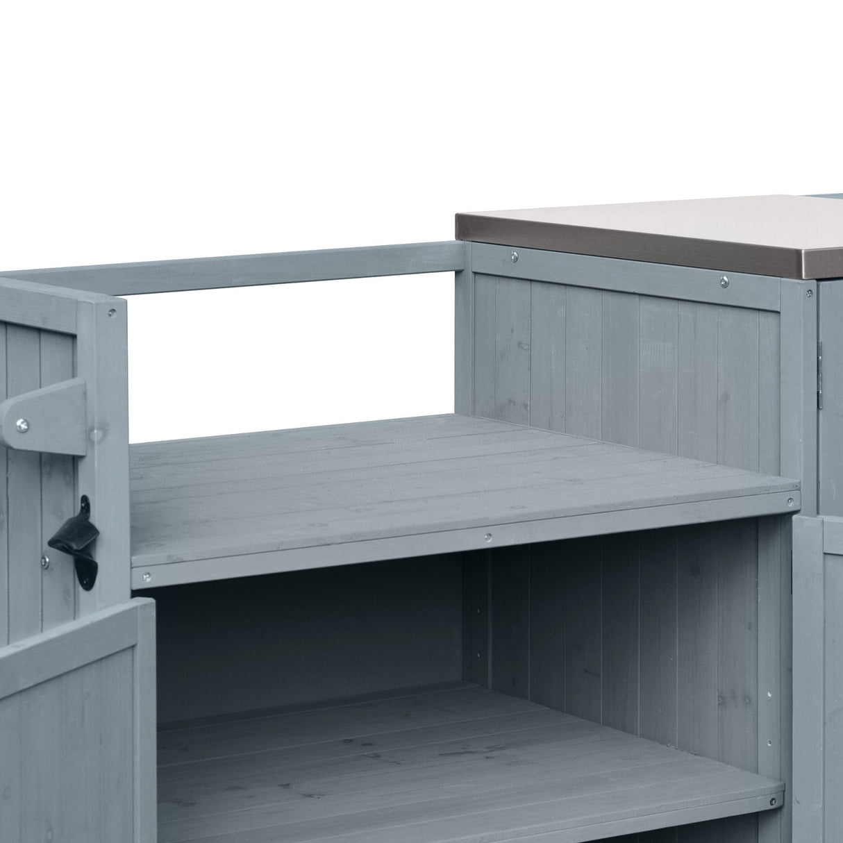 K&K 80.5' Outdoor Kitchen Island for Big Green Egg & Blackstone Griddle