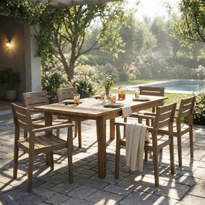 7 Pieces Acacia Wood Outdoor Dining Set
