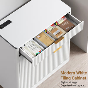 Freestanding Office File Cabinet with Built-in Charging Station