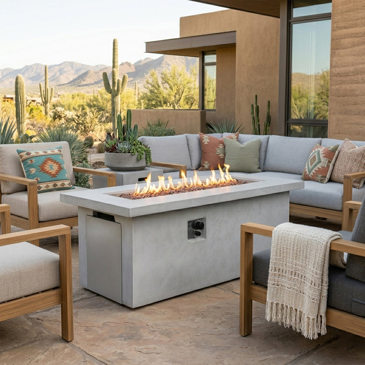 60" Propane Gas Fire Pit Table