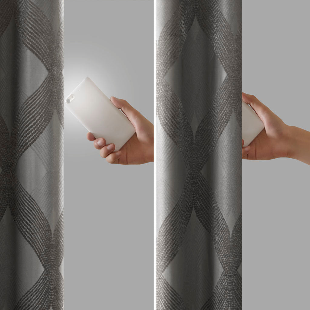 Ogee knitted jacquard total blackout curtain panel (only 1 pc panel)