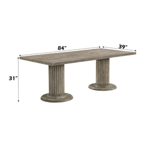 Gabrian - 7 Pieces Dining Room Set, Reclaimed - Beige / Gray