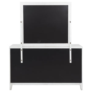 Marielle 6-drawer Dresser with Mirror Distressed White
