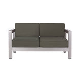 Outdoor Aluminum Loveseat – Low-Profile Patio Seating with Deep Cushions