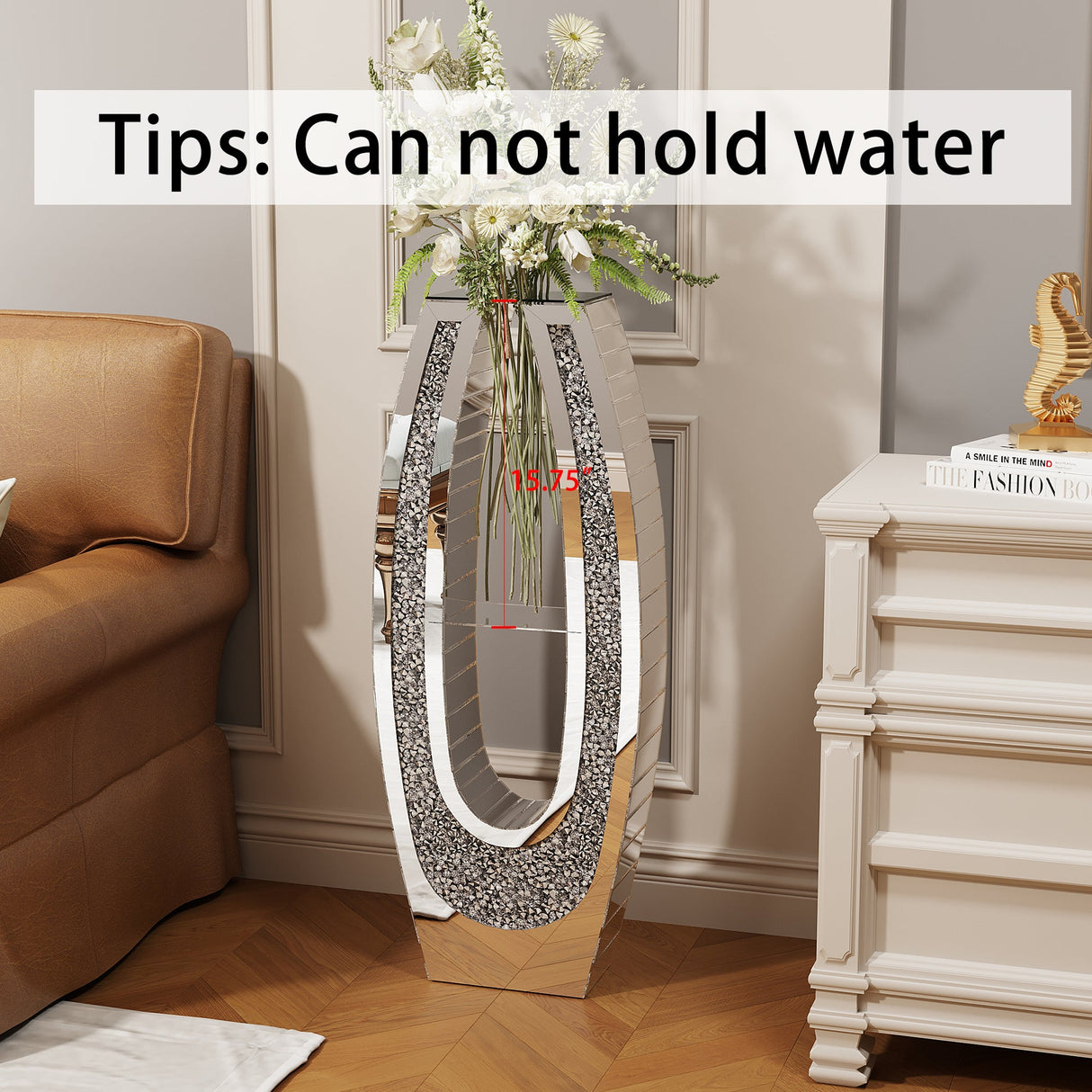 35.82" U-Shaped Tall Decorative Floor Vase
