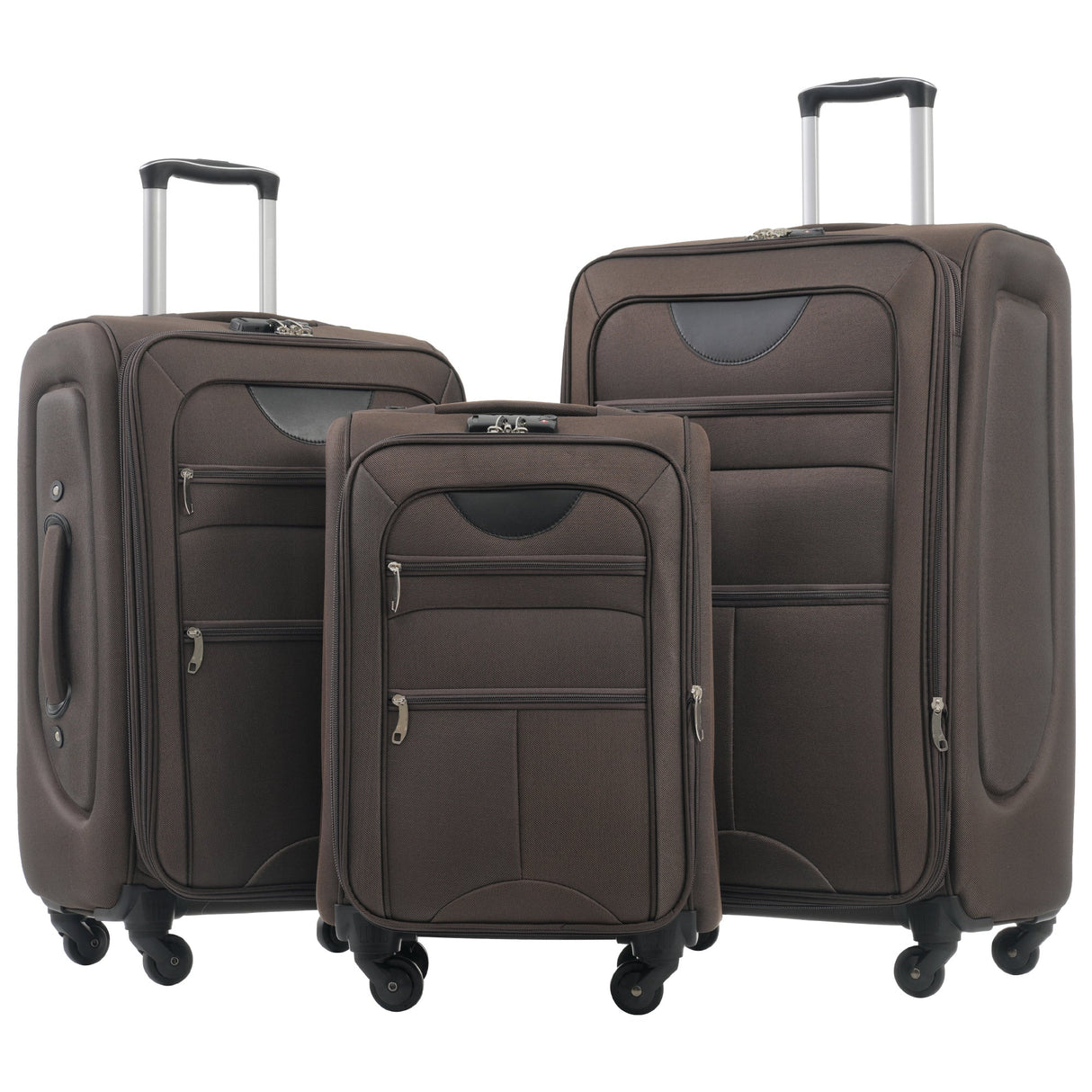 Softside expandable 3-piece luggage set with spinner wheels
