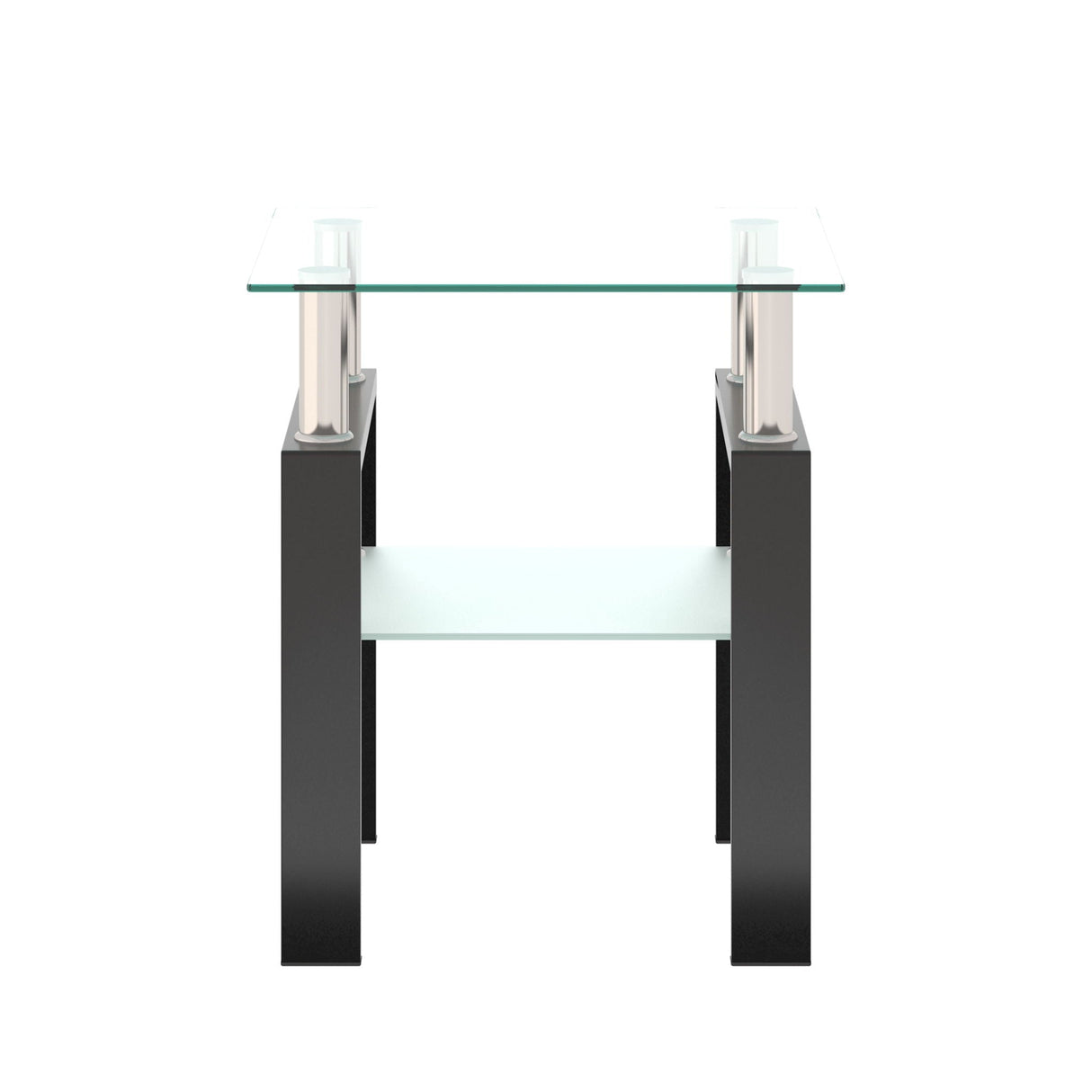 Modern Tempered Glass Tea Table, End Square Table For Living Room