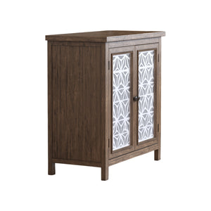 Rustic Natural Aged Brown Solid Wood Transitional Storage Cabinet – 31.89'