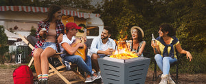 20 Inch Smokeless Fire Pit Stainless Steel Wood Burning Fireplace Haze Blue