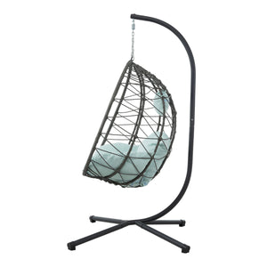 Egg Chair with Stand Indoor Outdoor Swing Chair Patio Wicker Hanging Egg Chair