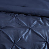 7 Piece Tufted Comforter Set Navy Queen
