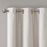 Tonal printed faux silk total blackout curtain panel pair(2 pcs window panels)