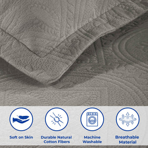 Celtic Circle Cotton Jacquard Matelasse Bedspread Set - Bedspread by Superior Brand