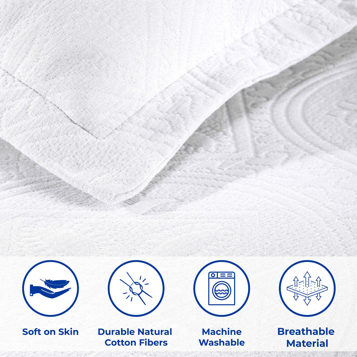Celtic Circle Cotton Jacquard Matelasse Bedspread Set - Bedspread by Superior Brand