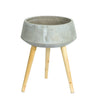 Cement Bowl Planter with Wood Legs 17.5"H - Tuesday Morning - Pots & Planters