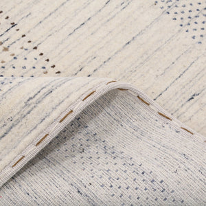 Center Pattern Natural Hand Loomed Wool Area Rug