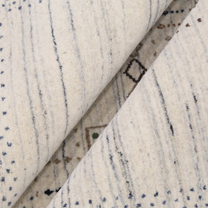 Center Pattern Natural Hand Loomed Wool Area Rug
