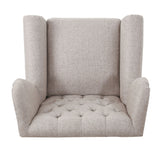 Cerebral Upholstered Wingback Chair with Diamond Tufting and Nailhead Trim - Accent Chairs
