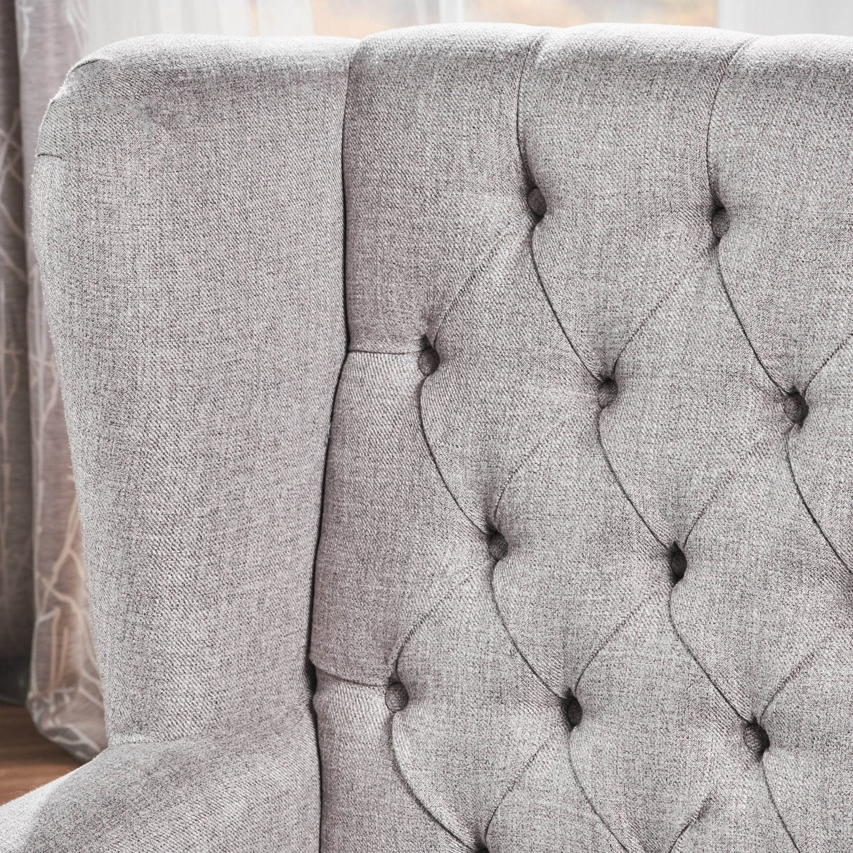 Cerebral Upholstered Wingback Chair with Diamond Tufting and Nailhead Trim - Accent Chairs