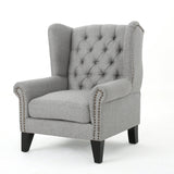 Cerebral Upholstered Wingback Chair with Diamond Tufting and Nailhead Trim - Accent Chairs