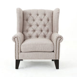 Cerebral Upholstered Wingback Chair with Diamond Tufting and Nailhead Trim - Accent Chairs
