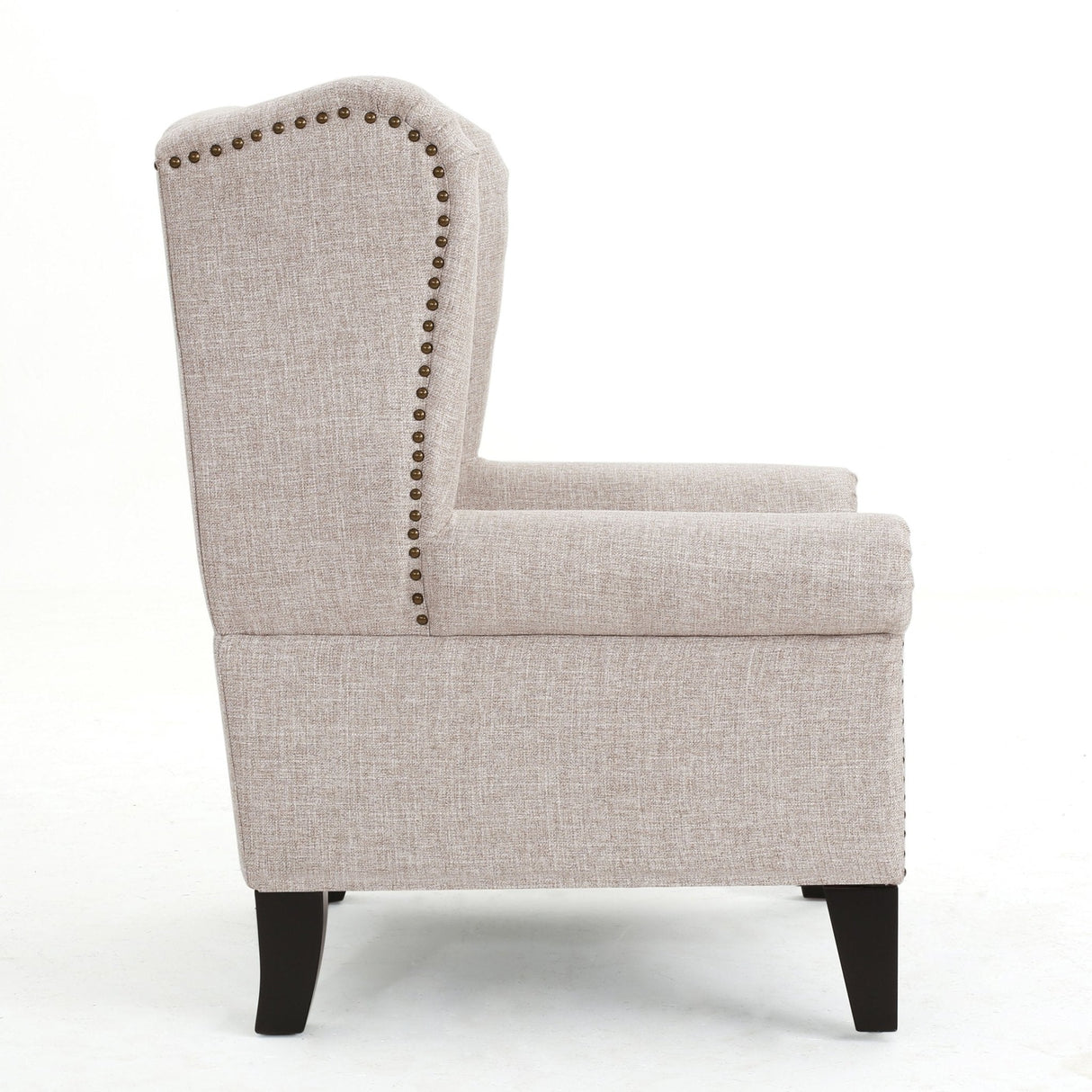 Cerebral Upholstered Wingback Chair with Diamond Tufting and Nailhead Trim - Accent Chairs