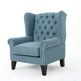 Cerebral Upholstered Wingback Chair with Diamond Tufting and Nailhead Trim - Accent Chairs