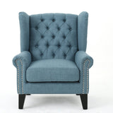 Cerebral Upholstered Wingback Chair with Diamond Tufting and Nailhead Trim - Accent Chairs