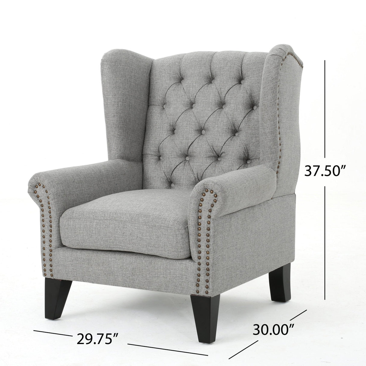 Cerebral Upholstered Wingback Chair with Diamond Tufting and Nailhead Trim - Accent Chairs
