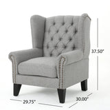 Cerebral Upholstered Wingback Chair with Diamond Tufting and Nailhead Trim - Accent Chairs