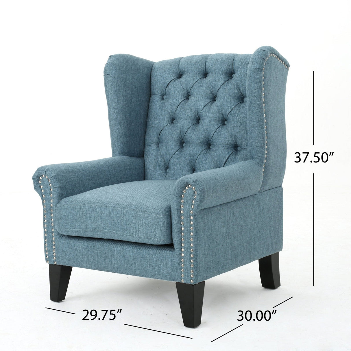 Cerebral Upholstered Wingback Chair with Diamond Tufting and Nailhead Trim - Accent Chairs
