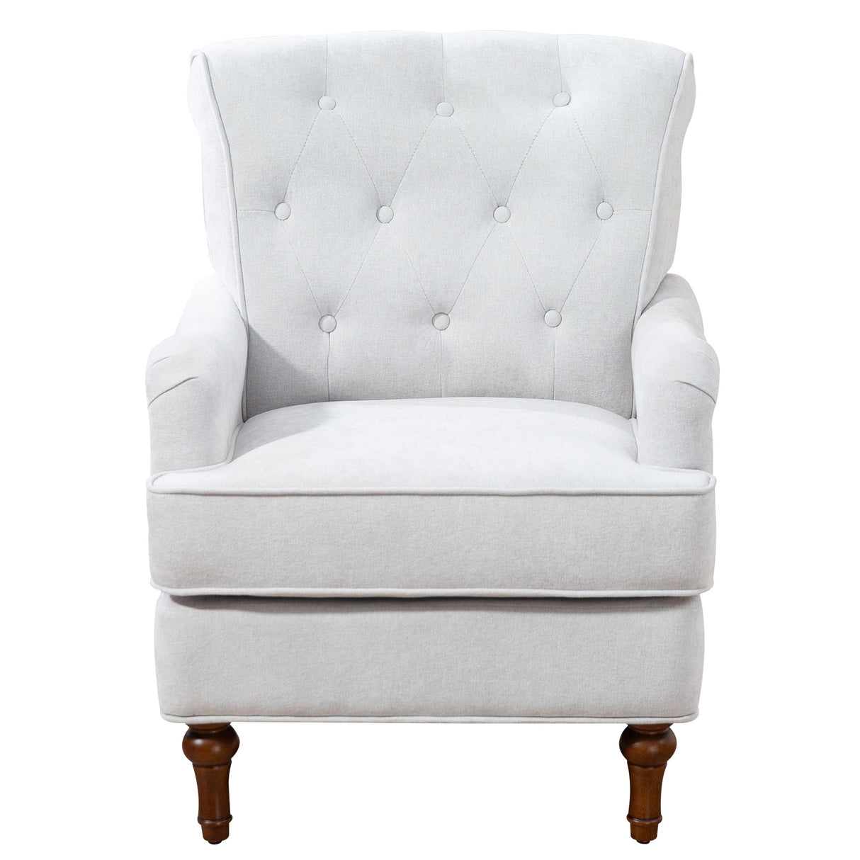 Chenille Tufted Upholstered Rolled Back Accent Chair